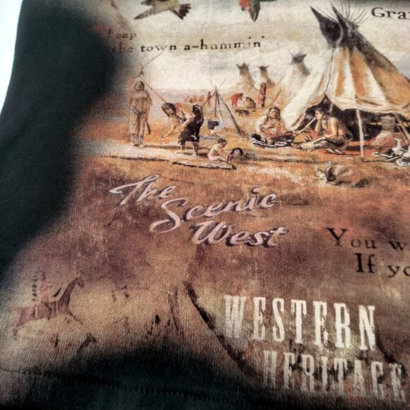 Vintage Y2K Arizona Shirt Medium Grand Canyon Native American Teepee Bling - Picture 11 of 15